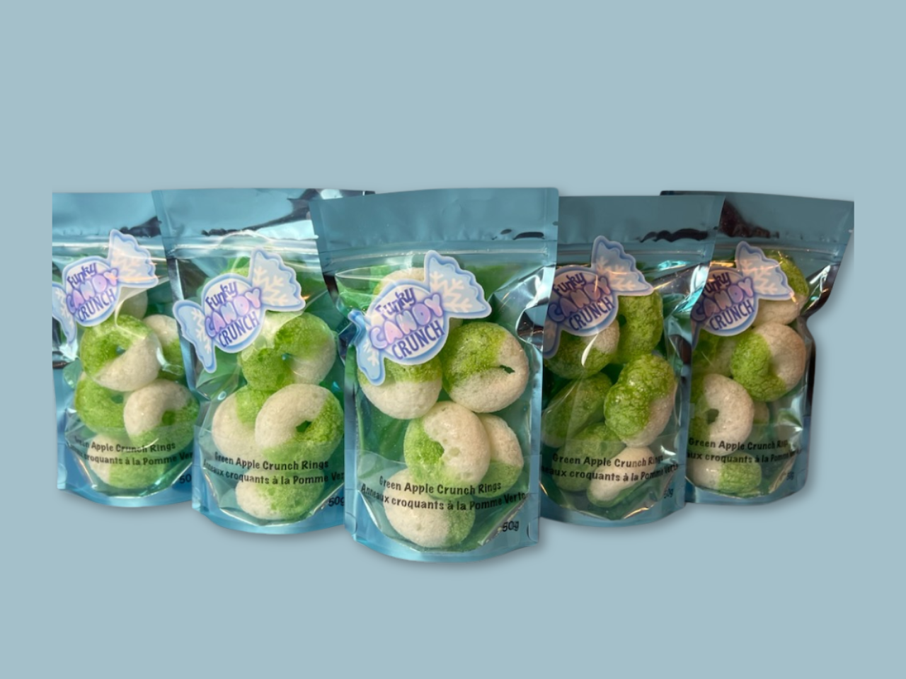 Green Apple Crunch Rings 50g ~ Freeze Dried Gummy Candy