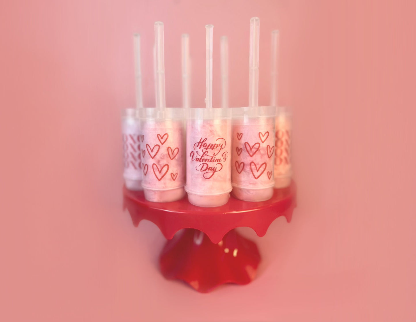 Valentines Day cotton candy push pops 12 pack