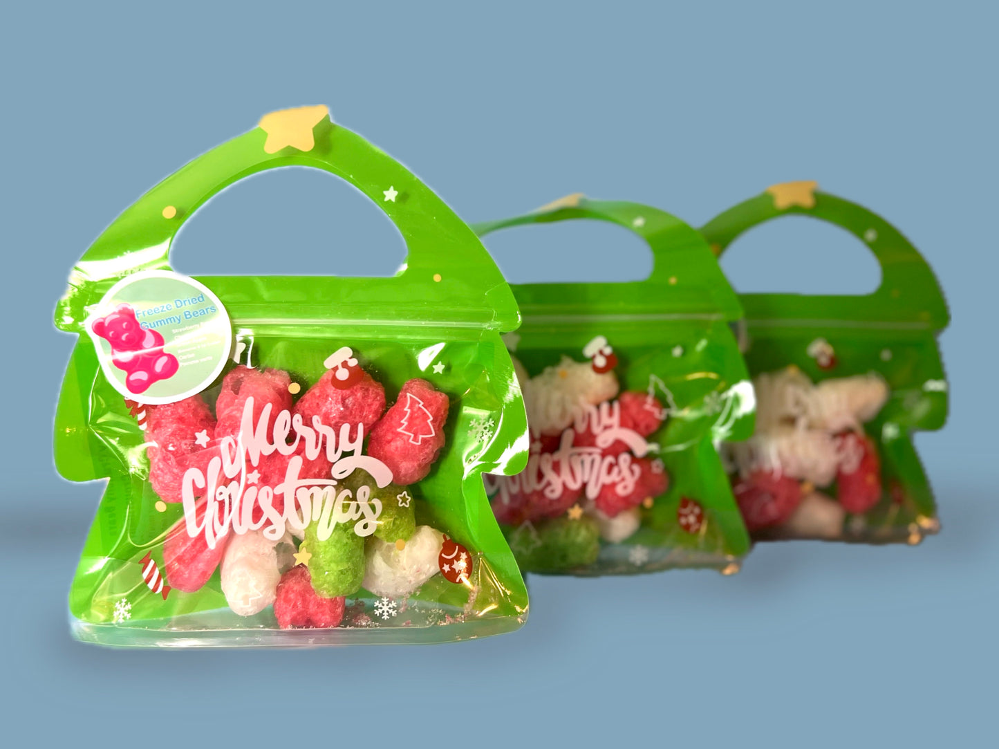 Merry Crunchy Bears - Freeze Dried Gummy Bears - Merry Christmas
