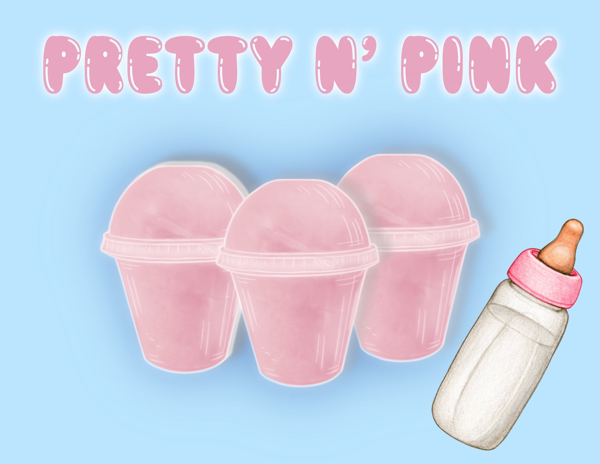 Delicious fluffy individual servings of pretty pink cotton candy for events in Ottawa area
